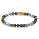 Rebel & Rose Armband Mix Tiger Turquoise - Yellowgold ionplated