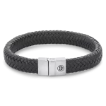 Rebel & Rose Armband Full Metal Herringbone Black Matt