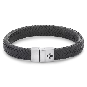 Rebel & Rose Armband Full Metal Herringbone Black Matt