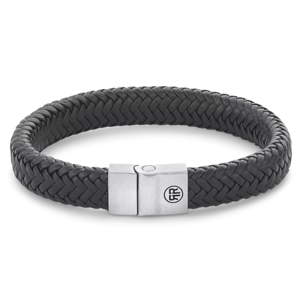Rebel & Rose Armband Full Metal Herringbone Black Matt