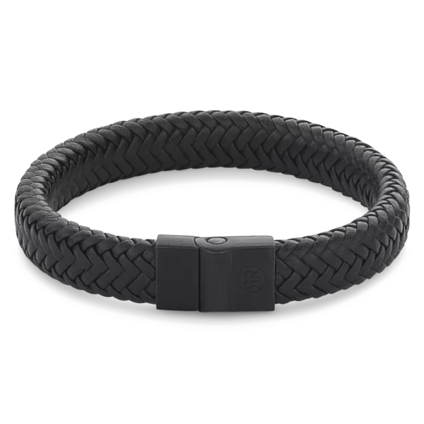 Rebel & Rose Armband Full Metal Herringbone Black Black