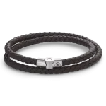 Rebel & Rose Armband Full Metal Double Round Brown