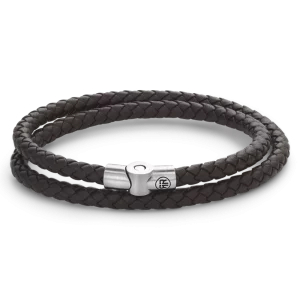 Rebel & Rose Armband Full Metal Double Round Brown