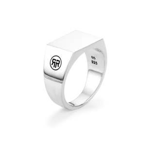 Rebel & Rose Ring Rectangle Silver Shine