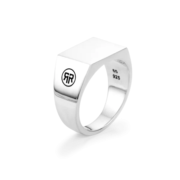 Rebel & Rose Ring Rectangle Silver Shine