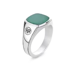 Rebel & Rose Ring Square Green Jade