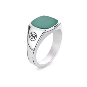 Rebel & Rose Ring Square Green Jade