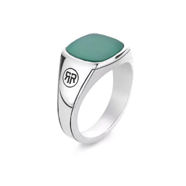 Rebel & Rose Ring Square Green Jade