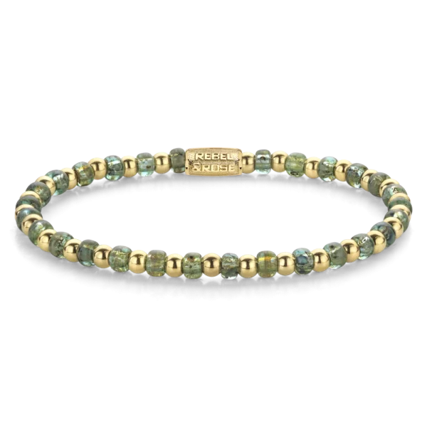 Rebel & Rose Armband Mix Glass Rocks Secret Garden Yellowgold