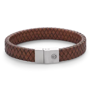 Rebel & Rose Armband Full Metal Premium 12mm Vintage Brown