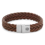 Rebel & Rose Armband Full Metal Premium Braided 12mm Cognac