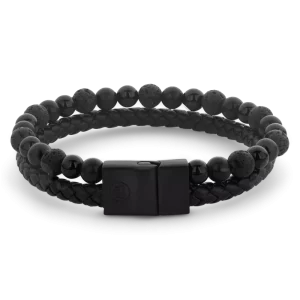 Rebel & Rose Armband Full Metal Combo 12mm Black Rocks