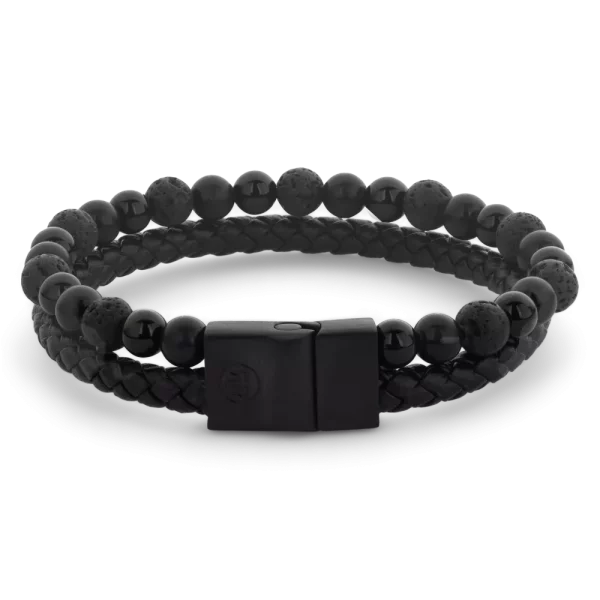 Rebel & Rose Armband Full Metal Combo 12mm Black Rocks