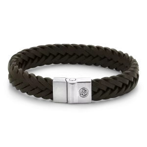 Rebel & Rose Armband Full Metal Premium Braided 12mm Brown