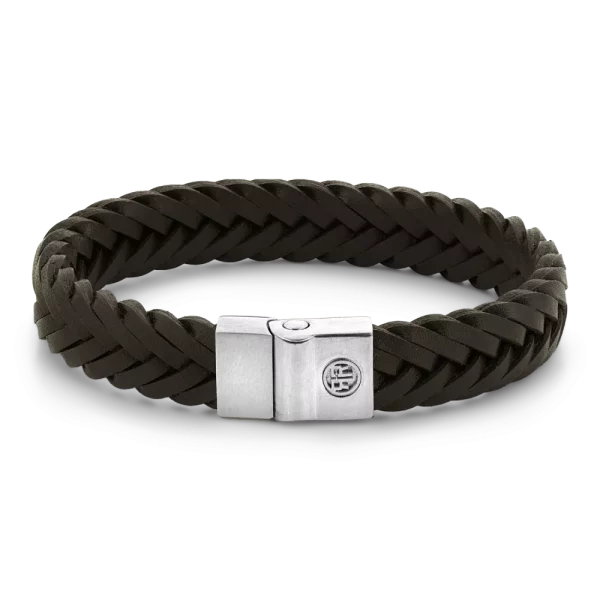 Rebel & Rose Armband Full Metal Premium Braided 12mm Brown