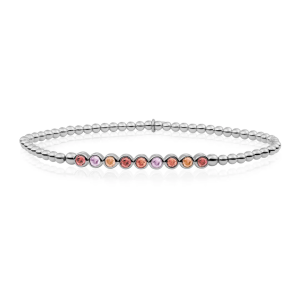 Sparkling Bracelet - Silver - Red Flame CZ tube