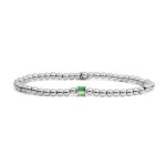 Sparkling Jewels Baguette Cylinder Armband Green Hues CZ
