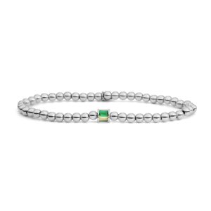 Sparkling Jewels Baguette Cylinder Armband Green Hues CZ