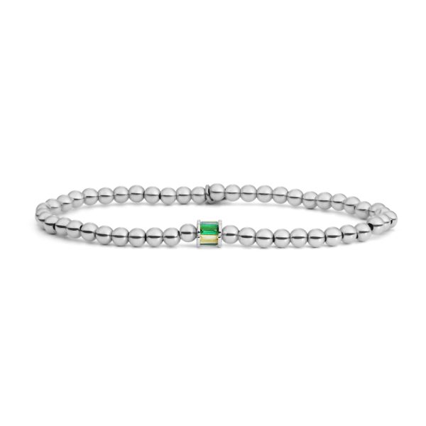 Sparkling Jewels Baguette Cylinder Armband Green Hues CZ