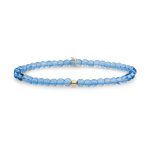 Sparkling Jewels Bracelet | Aquamarine Saturn small - Gold 4mm