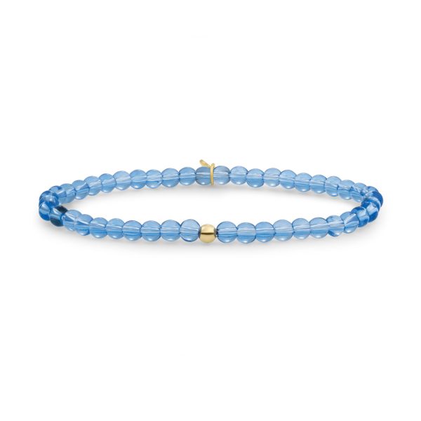 Sparkling Jewels Bracelet | Aquamarine Saturn small - Gold 4mm