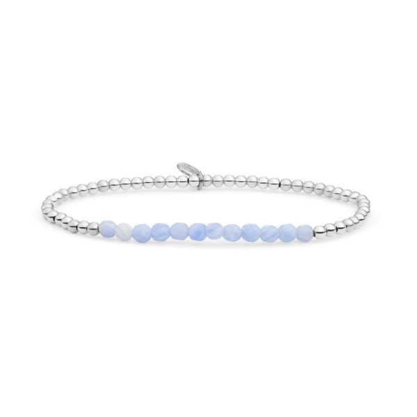 Sparkling Jewels Bracelet | Blue Lace Agate Universe - Silver 3mm