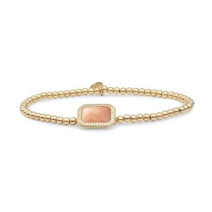 Sparkling Jewels Bracelet - Gold - Peach Rhodonite Baguette