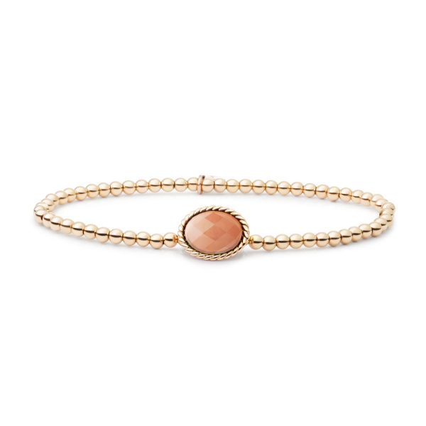 Sparkling Jewels Bracelet | Gold - Peach Rhodonite Twist