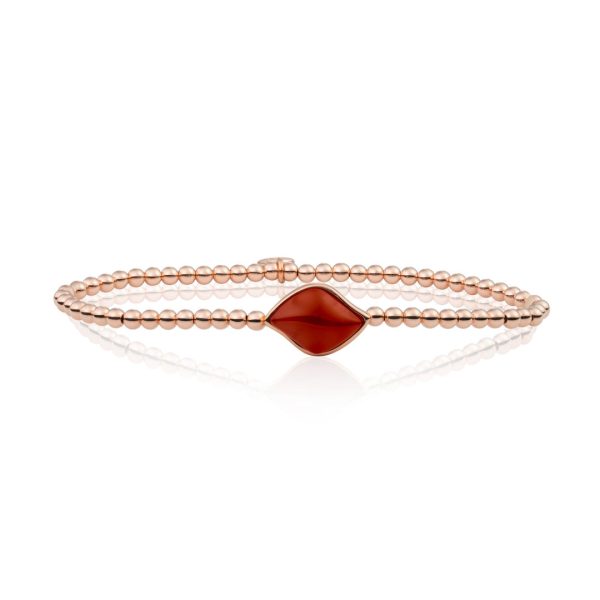 Sparkling Jewels Bracelet | Rose gold - Red Agate Blossom