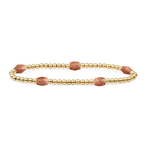 Sparkling Jewels Bracelet | Sunstone 3mm Reverse Edge Mix | gold plated