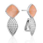 Sparkling Jewels Edge Crystal Peach Rhodonite oorstekers