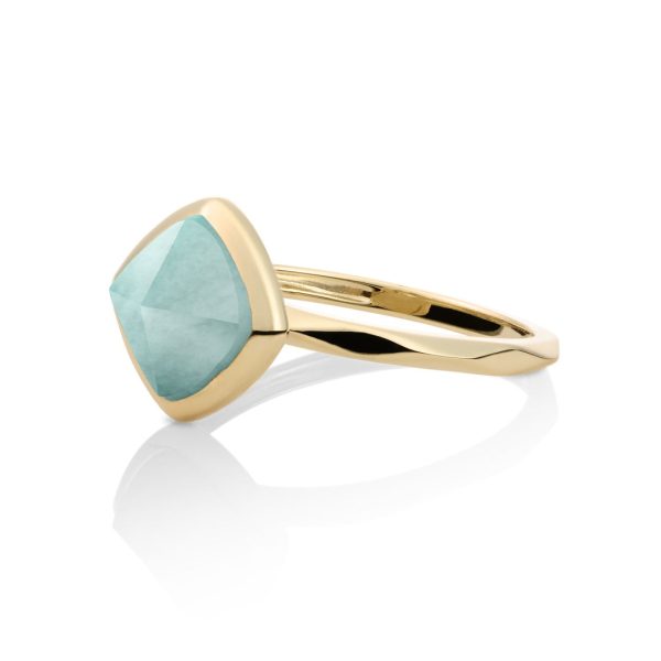 Sparkling Jewels Edge Ring Amazonite | 9 karaat