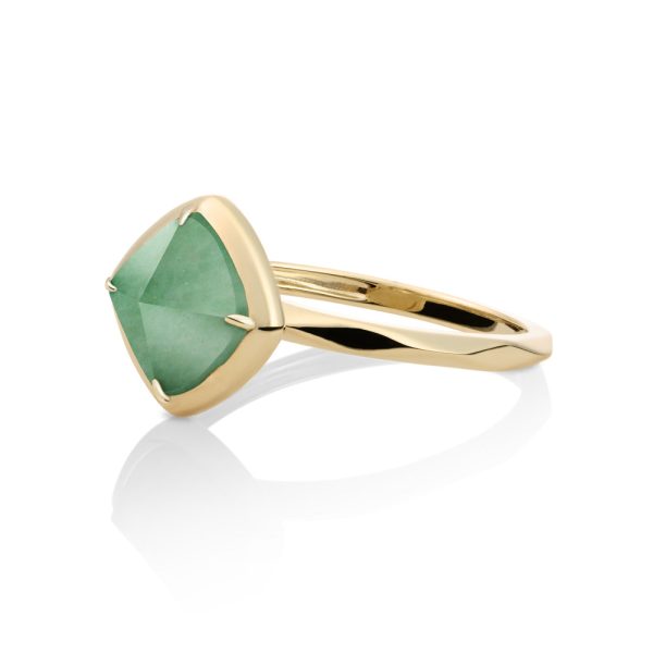 Sparkling Jewels Edge Ring Green Aventurine | 9 karaat