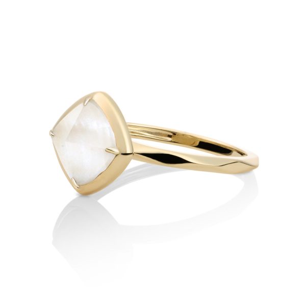 Sparkling Jewels Edge Ring Mother of Pearl | 9 karaat