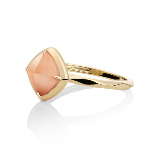 Sparkling Jewels Edge Ring Peach Rhodonite | 9 karaat