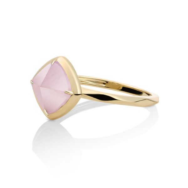 Sparkling Jewels Edge Ring Rose Quartz | 9 karaat