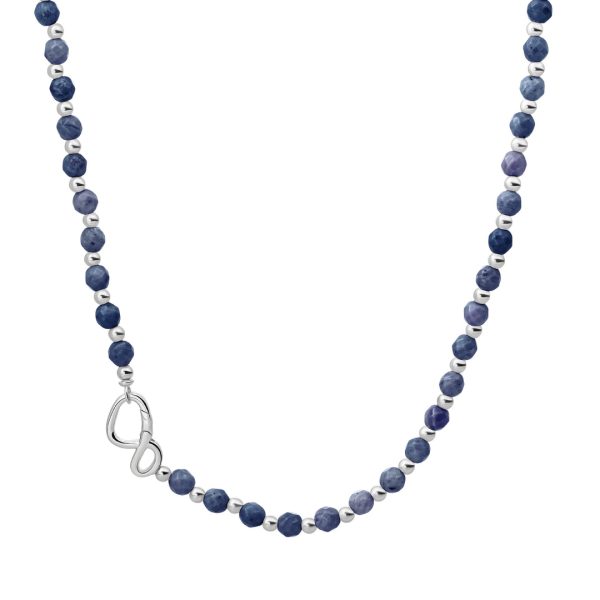 Sparkling Jewels Link Ketting Sodalite Mix l Zilver