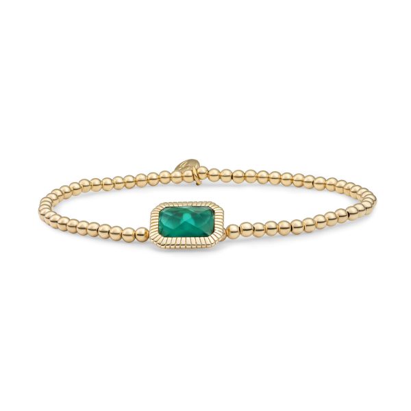 Sparkling Jewels Petrol Green Quartz Baguette armband