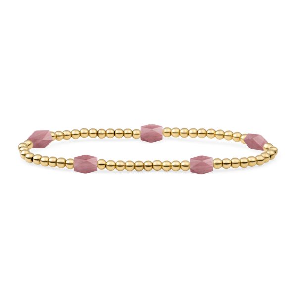 Sparkling Jewels Pink Rhodonite Reverse Edge Mix Armband