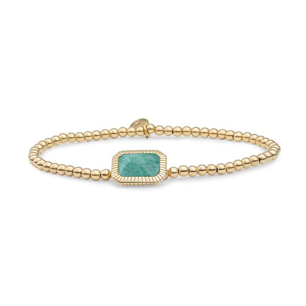 Sparkling Jewels Rich Green Amazonite Baguette armband