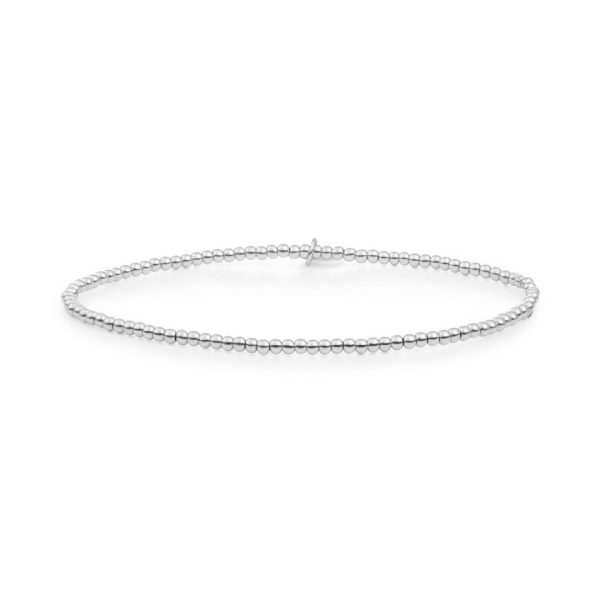 Sparkling Jewels Saturn 2mm kralenarmband | Zilver