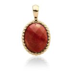 Sparkling Jewels Twist Pendant | Red Coral