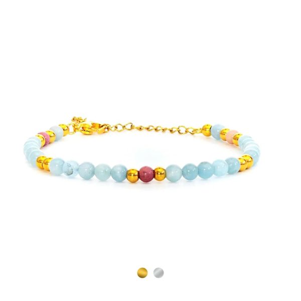 Caviar Collection armband Carme Blue x Gold