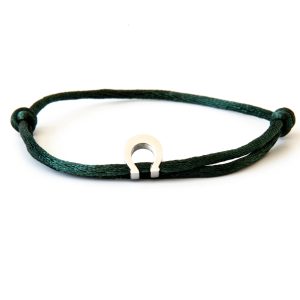 Caviar Collection armband Neon Dark Green x Horseshoe White Gold