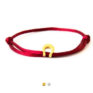 Caviar Collection armband Neon Bordeaux x Horseshoe Gold