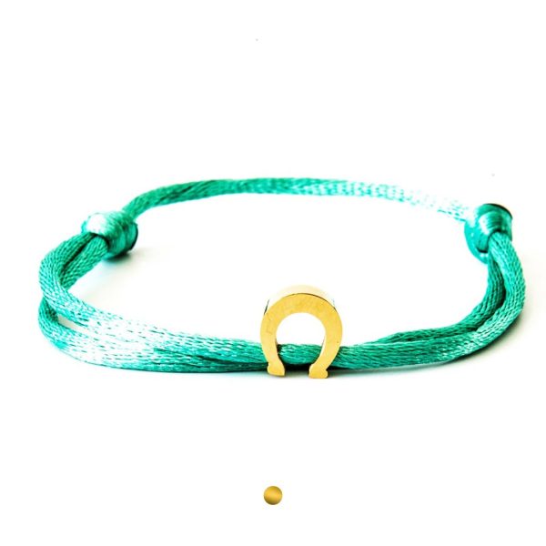 Caviar Collection armband Neon Mint Green x Horseshoe Gold