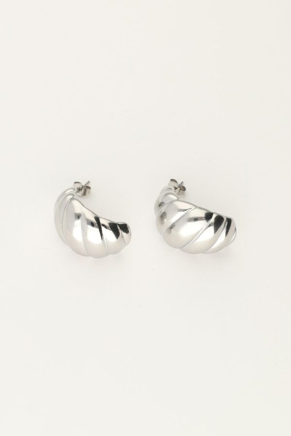 Oorbellen druppel met ribbels groot