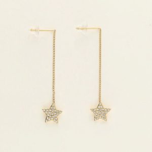 Universe oorhangers met ster en strass