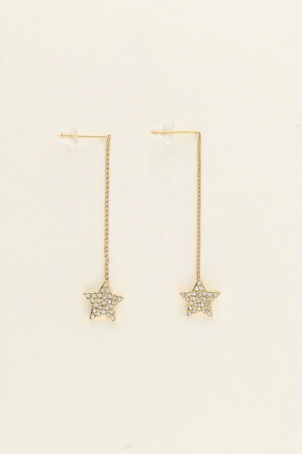 Universe oorhangers met ster en strass