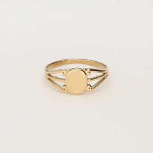 Vintage ovale zegelring goud